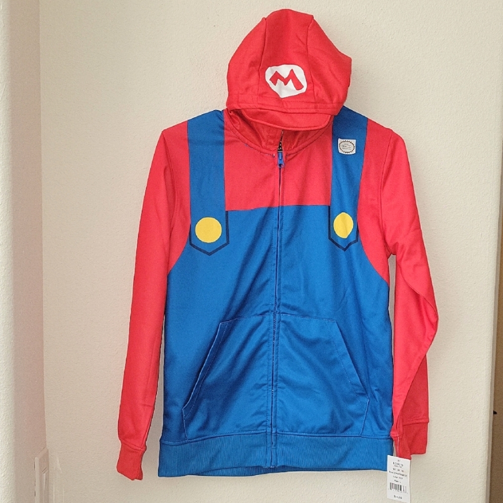 Hybrid Apparel Super Mario Kids Costume Hoodie, L, NWT